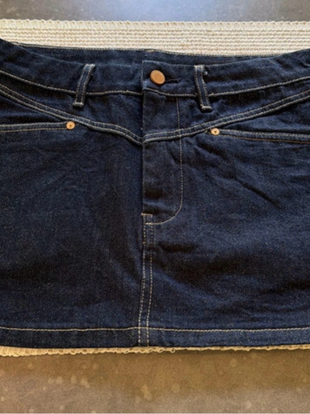 Blank NYC Dark Blue Denim Mini Skirt